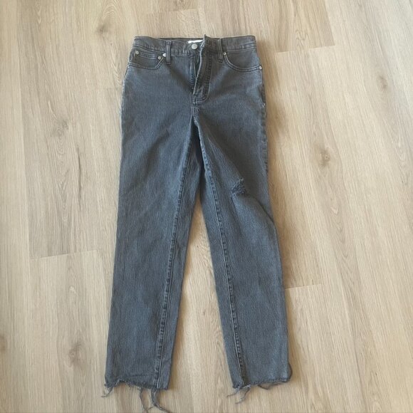 Madewell Women's Perfect Vintage Jeans gray size 25 Raw hem - Picture 1 of 11